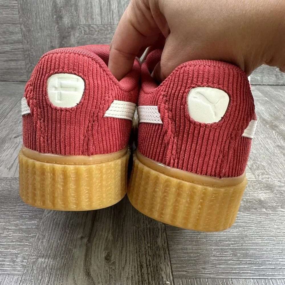Puma Fenty Creeper Kids 2.5C Red Corduroy Platform‎ Sneakers NEW 399873-04